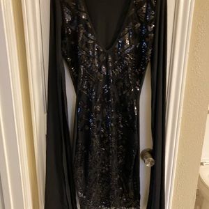 Sheer Sequin black dress